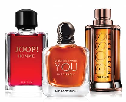 JOOP! Homme Le Parfum, Armani Emporio Stronger With You Intensely, Hugo Boss BOSS The Scent Absolute